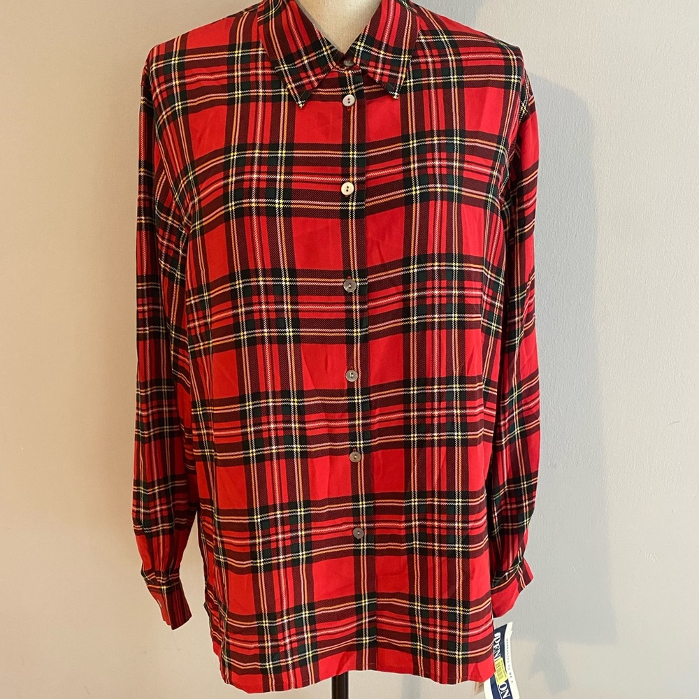 *SOLD* Pendleton Women’s Vintage Fit Plaid Button-down Silk Shirt - Size 16 NWT